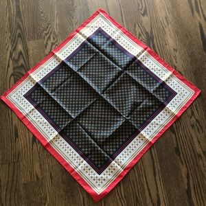 Italian Terital brand square scarf red gold 26”